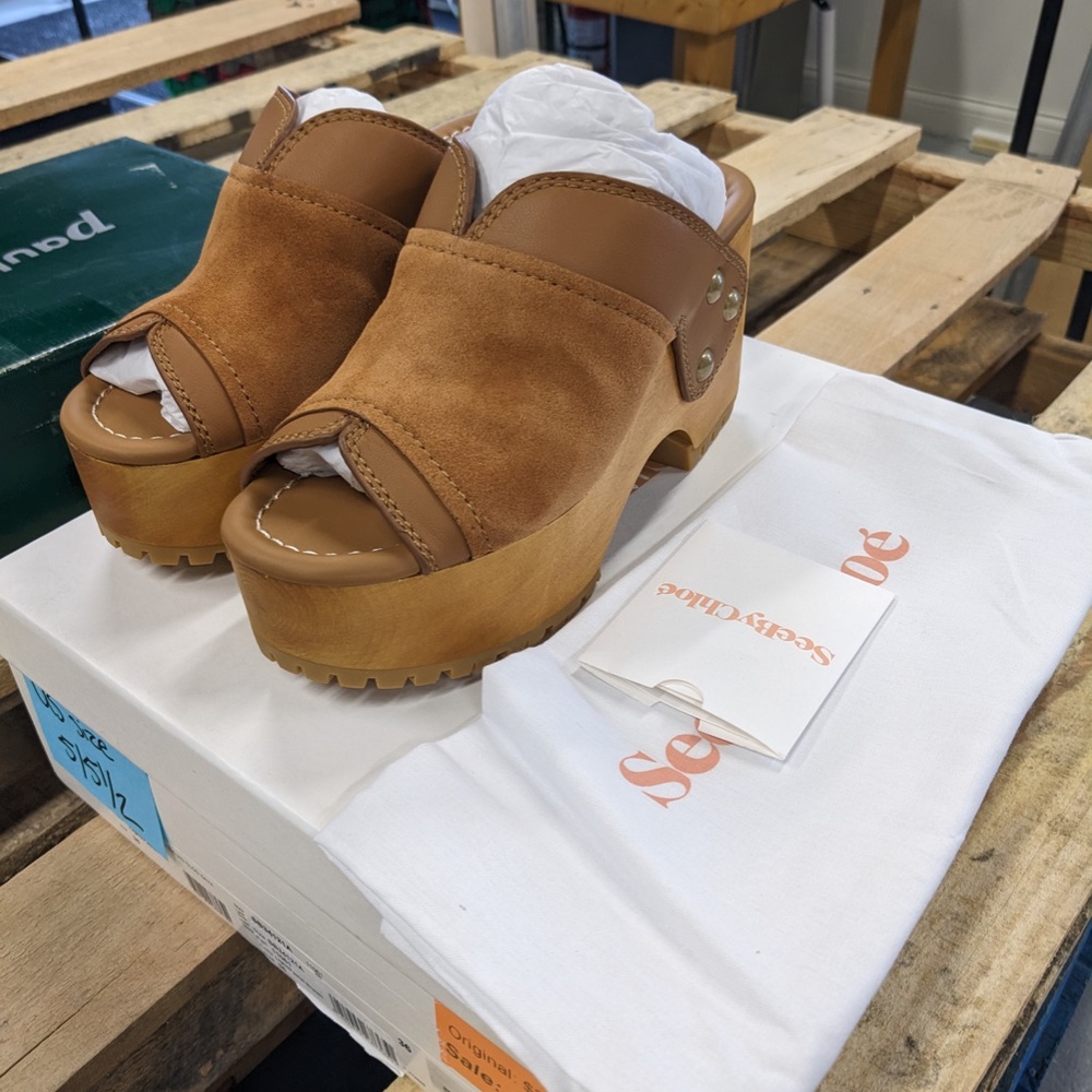 See by Chloe Women's SAYA Platform Clog, Light Brown, 36 EU, 5-5.5 US NEW in BOX